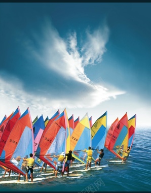 帆船运动海报背景素材背景
