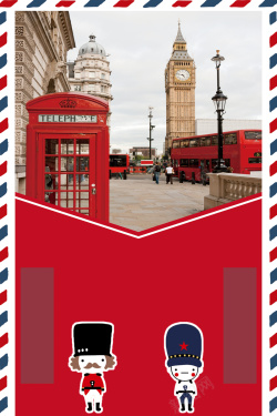 英国士兵红色时尚创意欧洲游背景素材高清图片