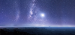 星空夜景山川天空背景图背景