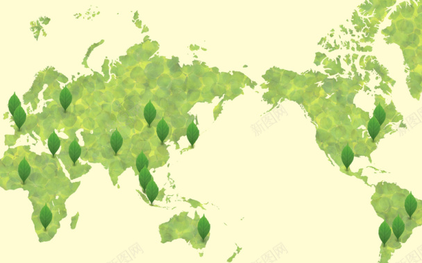 植树节地图绿色植物背景背景