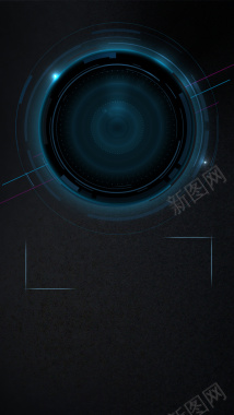 科技蓝色圆形h5素材背景背景