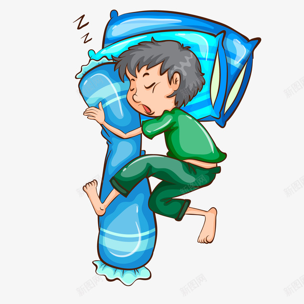 抱着睡枕睡觉PNG下载ai免抠素材_新图网 https://ixintu.com 人物介绍 人物插画 卡通人物 抱着枕头 抱着睡枕 睡觉 矢量人物