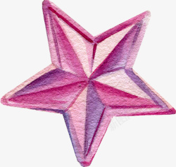 水彩手绘五角星装饰素材