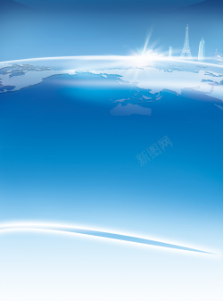 商务展板地球蓝色展板背景高清图片
