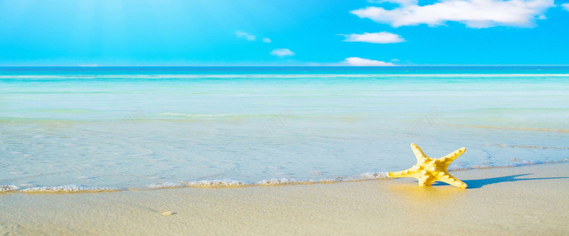 蓝色海洋沙滩背景背景