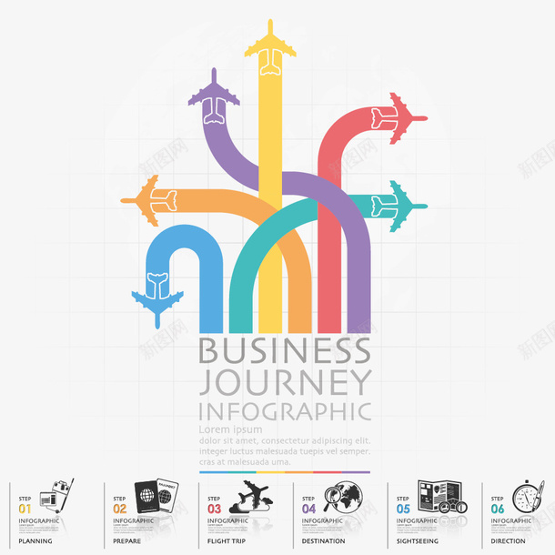 矢量飞机箭头eps免抠素材_新图网 https://ixintu.com 箭头 图表 商务 插图 ppt