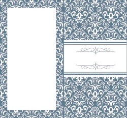 对折页欧式对折页复古花纹请柬婚礼蓝色海报背景高清图片