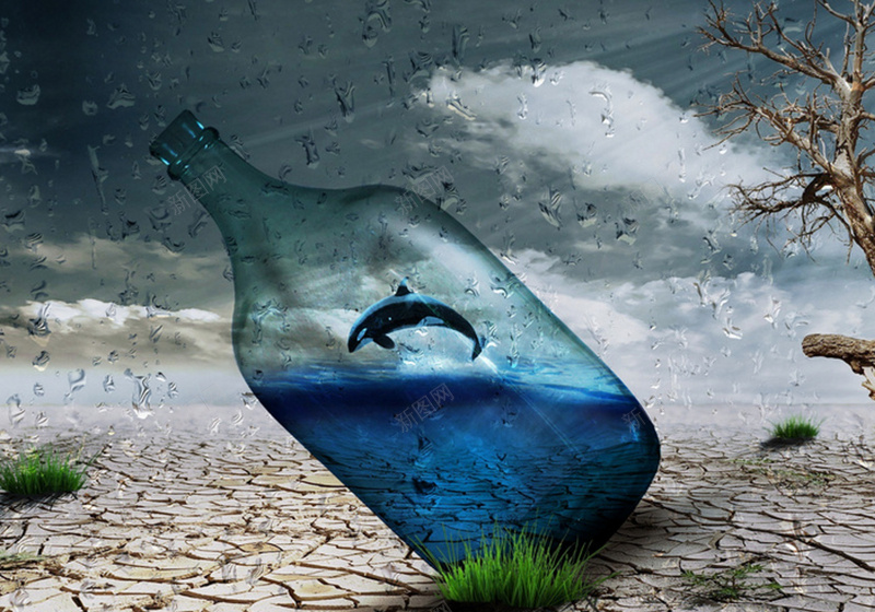 瓶里的海洋背景jpg设计背景_新图网 https://ixintu.com 海洋 环保 环境 瓶子 质感 纹理