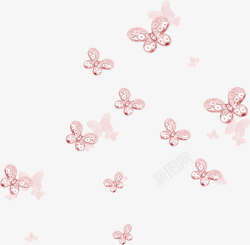 漂浮粉色蝴蝶素材