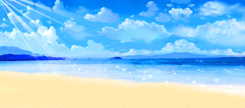 夏日海滩风景bannerjpg设计背景_新图网 https://ixintu.com 夏日 海滩 风景 banner 旅游 蓝天白云 阳光 山峰 摄影 壁纸