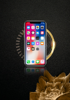 黑金iPhoneX广告宣传海报背景psd背景
