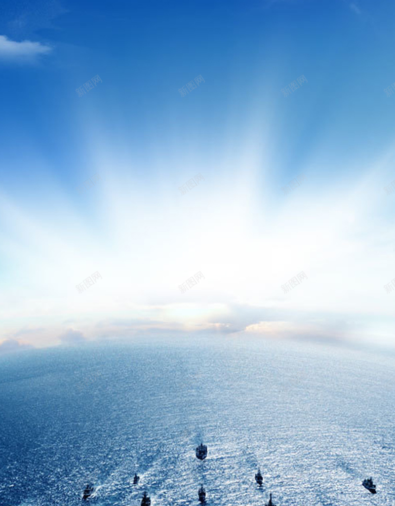 蓝色海洋大气H5背景jpg设计背景_新图网 https://ixintu.com 蓝色背景 大气 海洋 船只 阳光