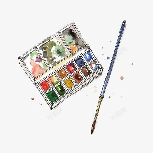 绘画颜色盒png免抠素材_新图网 https://ixintu.com 卡通 手绘 画笔