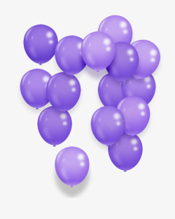 飘飞的气球飞舞的紫色气球免抠图高清图片