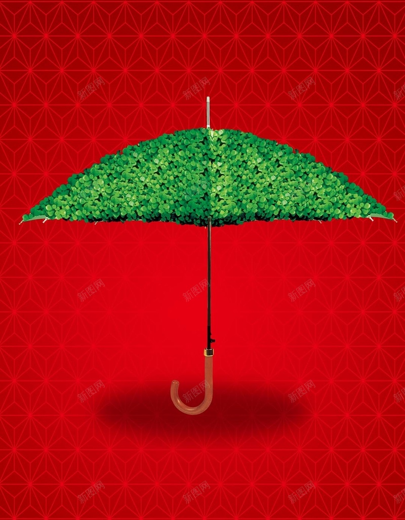 小绿伞H5背景jpg设计背景_新图网 https://ixintu.com 几何 印花 红色 绿伞 雨伞 H5背景 H5 h5 扁平 渐变