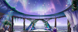 科幻场景紫色梦幻游戏场景背景素材高清图片
