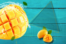 芒果淘宝芒果水果促销海报背景素材高清图片