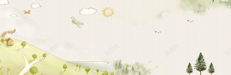 天猫夏日可爱手绘童装bannerpsd设计背景_新图网 https://ixintu.com 可爱 夏日 天猫 手绘 童装 banner 花草 童趣 卡通 小清新 简约 开心