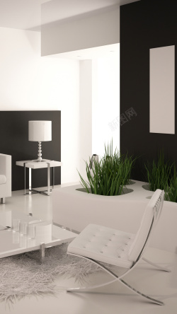 白色钢管沙发H5背景素材背景