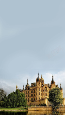 古典古堡建筑背景背景