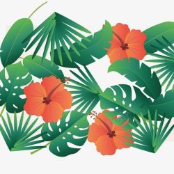 热带植物免费绿色热带植物边框纹理矢量装饰图高清图片