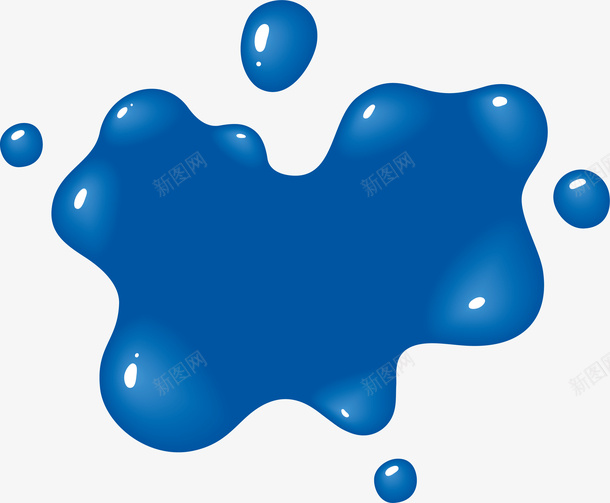 蓝色清新液体png免抠素材_新图网 https://ixintu.com 蓝色 清新 液体 水彩 水流 效果 免抠PNG 涂料