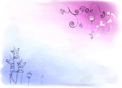 花纹灯具紫色梦幻手绘背景高清图片