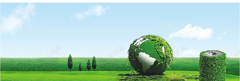 淘宝背景psd设计背景_新图网 https://ixintu.com 海报banner 商务 科幻 科技 绿色地球树草