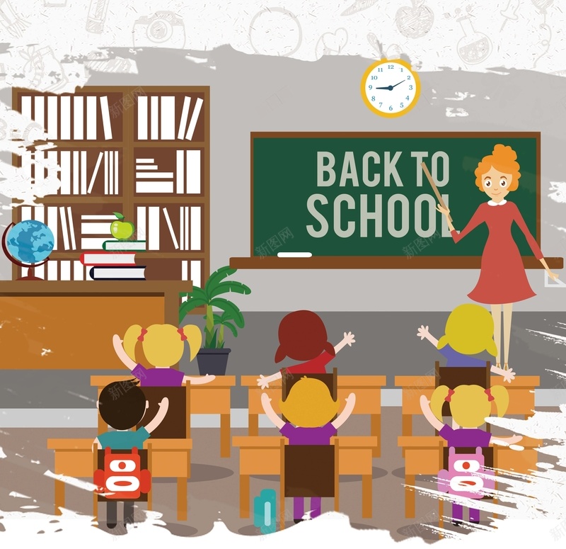 白色卡通教育行业小升初衔接班招生展架psd设计背景_新图网 https://ixintu.com 幼儿园招生 托管班 补习班 教育 春季 春季班招生展架 黑板 教师 学生 书本 笔