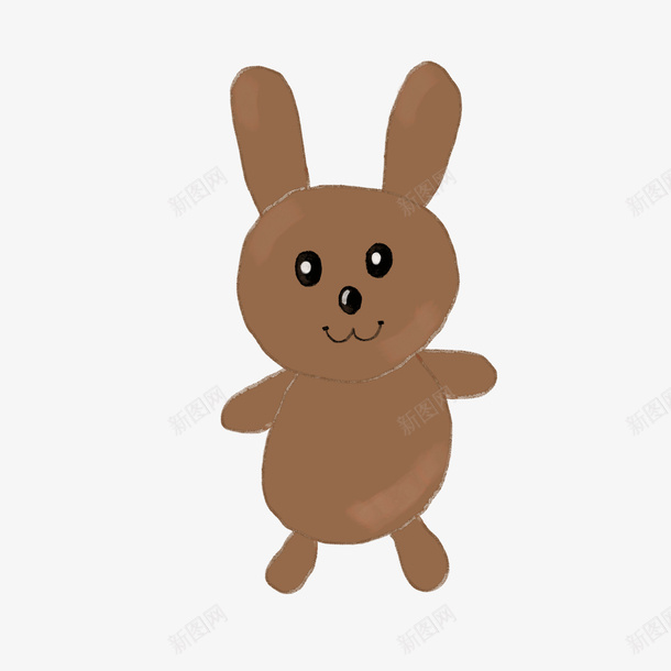 卡通可爱褐色小兔子png免抠素材_新图网 https://ixintu.com 卡通兔子 可爱兔子 褐色兔子 手绘兔子