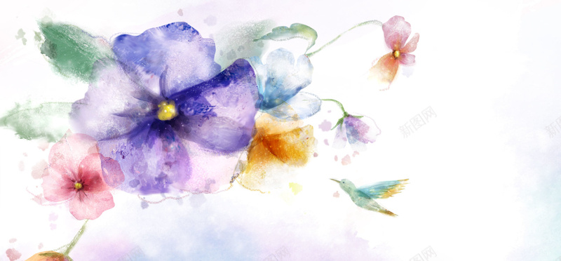 水墨画背景psd设计背景_新图网 https://ixintu.com 水墨画 小鸟 花 唯美 化妆品海报 意境 海报banner 文艺 小清新 简约