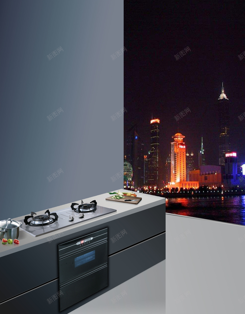 大气厨房海报背景素材psd设计背景_新图网 https://ixintu.com 楼房背景 黑暗背景 一等奖 厨房 桌子 楼房背景厨房图片下载 大气 城市 夜景