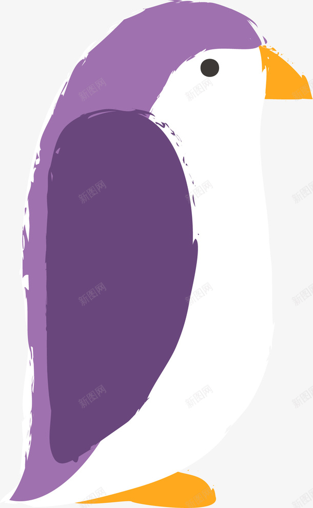 紫色企鹅免抠素材png免抠素材_新图网 https://ixintu.com 矢量图案 卡通有趣 扁平化 小企鹅 设计图 手绘动物