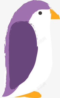 紫色企鹅免抠素材素材