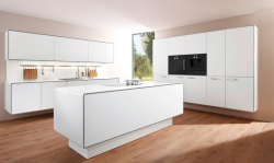 厨房木地板清新大气木地板现代厨房室内设计背景高清图片