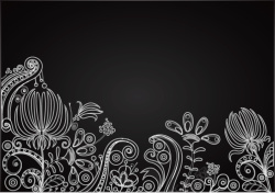 花卉适量黑白典雅花卉主题海报邀请函线描背景素材高清图片