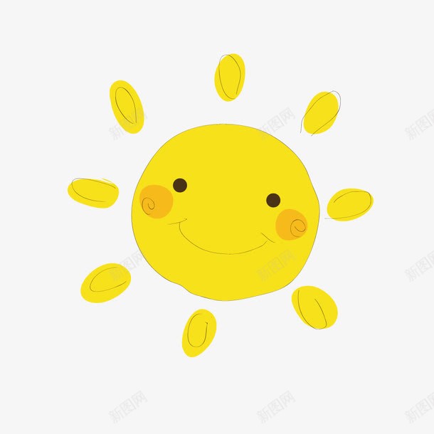 黄色小太阳装饰png免抠素材_新图网 https://ixintu.com 手绘 太阳 矢量 卡通 装饰图案