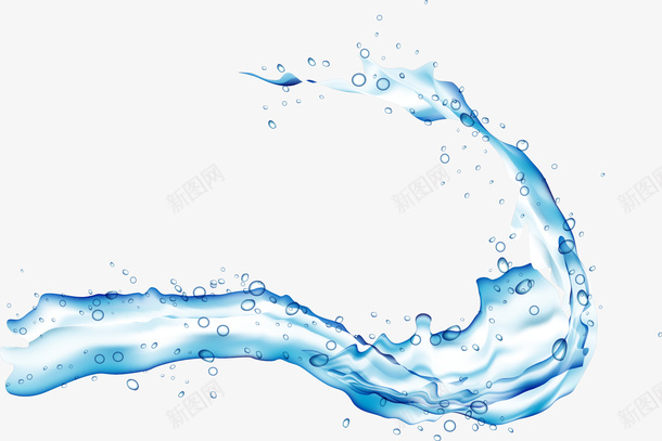 蓝色清新水流效果元素png免抠素材_新图网 https://ixintu.com 蓝色 清新 水流 效果元素 免抠PNG