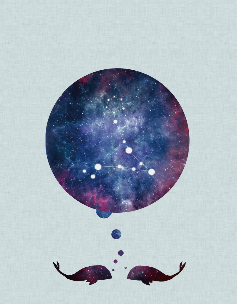 简约十二星座双鱼座海报背景素材psd设计背景_新图网 https://ixintu.com 十二星座 双鱼座 圆形 星座 简约 星空 鱼 海报 背景 素材