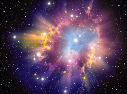 星空爆炸紫色梦幻爆炸星空发光背景素材高清图片