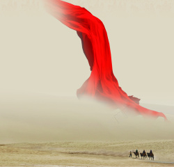 大漠风沙鸡丝绸之路文化展板背景高清图片