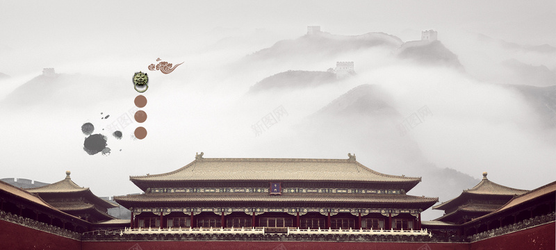 中国风古典建筑背景背景