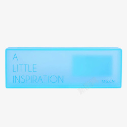蓝色塑料笔盒背面素材