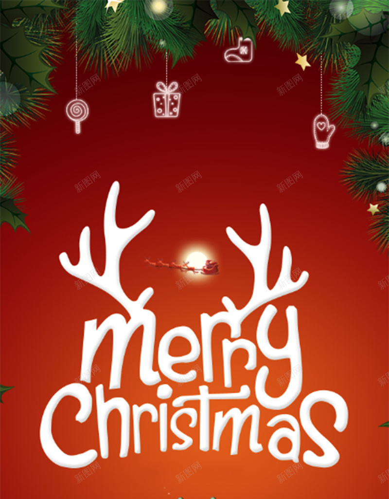 圣诞气氛麋鹿背景jpg设计背景_新图网 https://ixintu.com 圣诞 红色 麋鹿 礼物 挂饰 开心 卡通 童趣 手绘