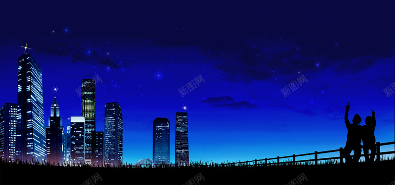 浪漫星空效果图背景bannerpsd设计背景_新图网 https://ixintu.com 海报banner 星云 星海 星空 星际 浪漫星空效果图夜晚城市情侣高楼 浪漫 梦幻