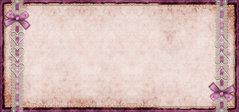 粉紫色蕾丝花边蝴蝶结旧纸张背景背景