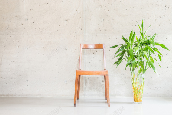 椅子凳子木椅盆栽花瓶植物背景背景