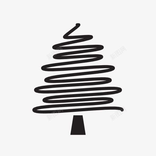 线条画圣诞树图标png免抠素材_新图网 https://ixintu.com 圣诞树