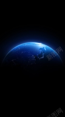 蓝色光效星球H5背景背景