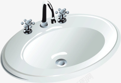 洗手池抠图卡通洗手池和水龙头高清图片